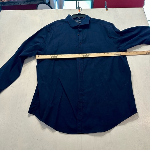 Murano Ultimate Modern Comfort Dress Shirt 2XB Navy Blue Stretch Cotton Blend - Picture 3 of 8